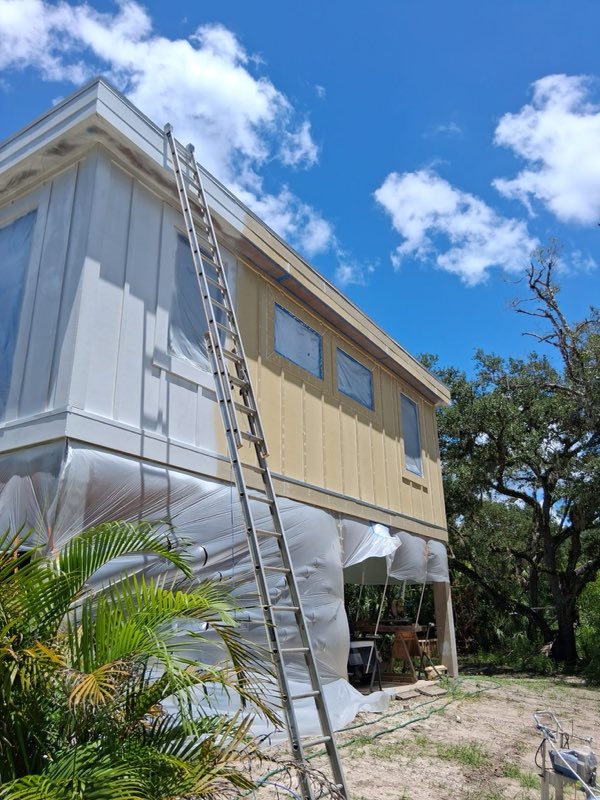 Crew prepping an exterior