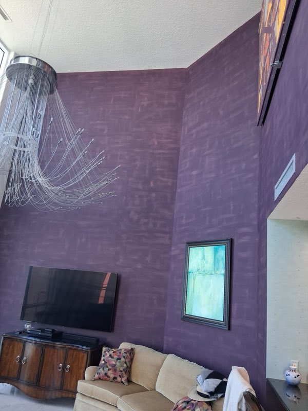 Deep plum great room — the starting point